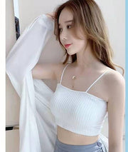 ハーフトップブラ ノンワイヤーブラ レディース 女性 インナー チューブトップ キャミソールタイプ パッド付き ブラジャー シンプル 無地 細ストラップ おしゃれ かわいい カジュアル デイリー リラックスタイム おうちウェア 見せブラ
