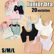 ジュニアブラ キッズブラ ハーフトップ インナー 下着 肌着 ブラ ブラジャー キッズ 子供 女子 女の子 ジュニア スポーツブラ スポブラ キャミソール タンクトップ リブ バッククロス シンプル ベーシック 普段使い 小学生 中学生
