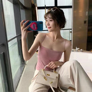 カップ付きキャミソール ブラトップ レディース 女性 トップス インナー 下着 アンダーウェア ノースリーブ カップ入り 無地 シンプル おしゃれ きれいめ カジュアル オフィス 春 夏 ブラック ホワイト カーキ ブラウン