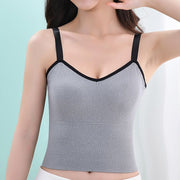 ブラトップ レディース インナー キャミソール カップ付き ショート丈 ノンワイヤー 肩紐調節可能 シンプル ブラキャミ ブラジャー 下着 肌着 ルームウェア 部屋着 クロップド丈 ブラ一体型 かわいい おしゃれ