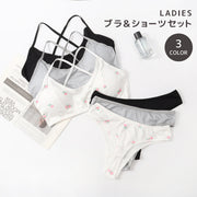 スポーツブラ Tバックショーツ 上下セット レディース ノンワイヤーブラ ブラセット ブラトップ 女性 婦人 ノンワイヤーブラ ハーフトップ インナー ブラジャー ナイトブラ カップ付き ワイヤレスブラ スポブラ 下着 シンプル 無地 花柄 ブラジャー ショーツセット リブ素材