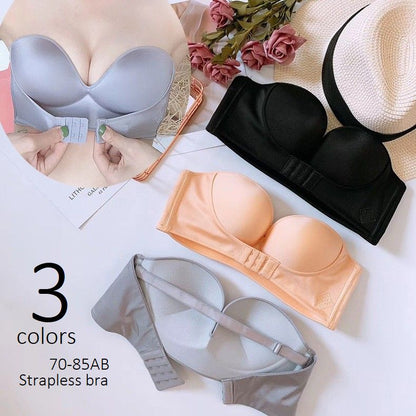 ストラップレスブラ レディース ブラジャー 単品 下厚2.5cm フロントフック 商品画像