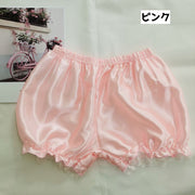 ペチパンツ かぼちゃパンツ タップパンツ ドロワーズ レディース 女性 婦人 インナー 下着 肌着 レース フリル ギャザー サテン調 かわいい おしゃれ