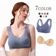 ハーフトップブラ ブラジャー レディース 女性下着 ノンワイヤー パッド付 カップ付き レース 無地 単色 シンプル かわいい おしゃれ