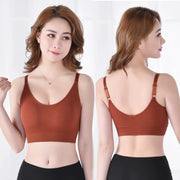 スポーツブラ レディース 女性用 インナー 単品 ブラトップ ノンワイヤー 下着 ブラジャー 細ストラップ パッド付き 取り外し可能 ハーフトップブラ シンプル リブ おしゃれ 運動 ヨガ 筋トレ ランニング ジョギング マラソン 女の子 婦人用 黒 白 カーキ 緑 茶色