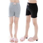 オーバーパンツ 子供 キッズ ジュニア 女の子 インナーパンツ ペチパンツ 見せパン スパッツ 薄手 無地 リボン メロウフリル