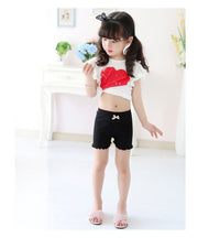 オーバーパンツ 子供 キッズ ジュニア 女の子 インナーパンツ ペチパンツ 見せパン スパッツ 薄手 無地 リボン メロウフリル
