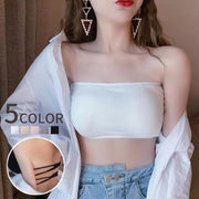 チューブトップブラ ブラジャー インナー 下着 レディース 女性 婦人 ノンワイヤー カップ付き バッククロス 無地 単色 シンプル おしゃれ かわいい