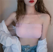 チューブトップブラ ブラジャー インナー 下着 レディース 女性 婦人 ノンワイヤー カップ付き バッククロス 無地 単色 シンプル おしゃれ かわいい