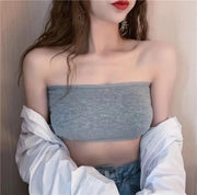 チューブトップブラ ブラジャー インナー 下着 レディース 女性 婦人 ノンワイヤー カップ付き バッククロス 無地 単色 シンプル おしゃれ かわいい