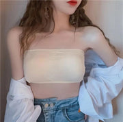 チューブトップブラ ブラジャー インナー 下着 レディース 女性 婦人 ノンワイヤー カップ付き バッククロス 無地 単色 シンプル おしゃれ かわいい