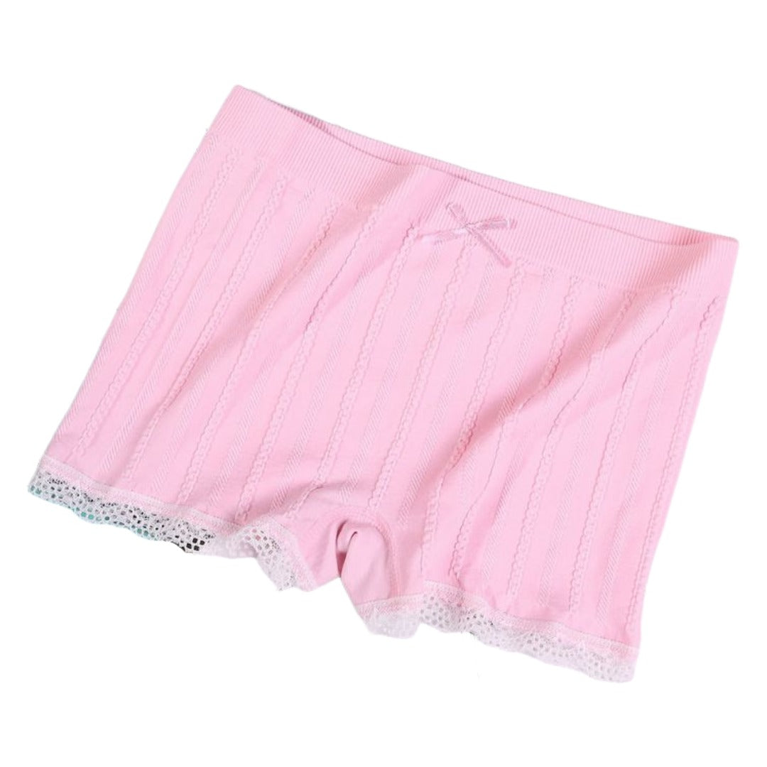 ペチパンツ ペチコート レディース 1分丈タップパンツ 見せパン インナー リボン レース 可愛い チラ見え パンチラ 透け防止