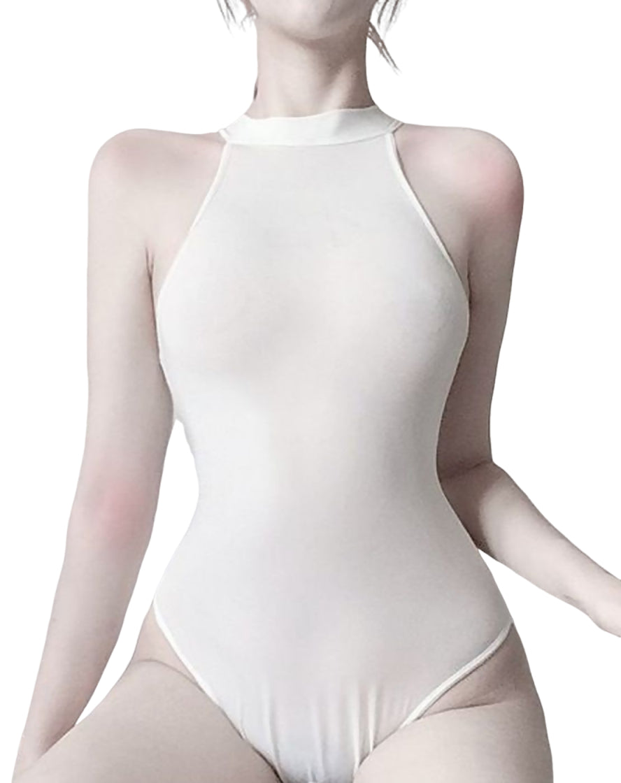 セクシーランジェリー レディース テディ レオタード 水着風コスチューム コスプレ ホワイト バリエーション画像