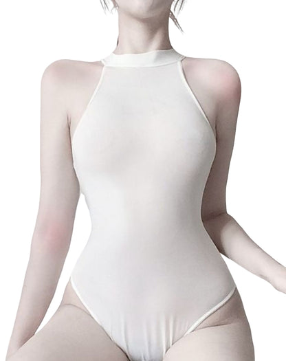 セクシーランジェリー レディース テディ レオタード 水着風コスチューム コスプレ ホワイト バリエーション画像