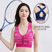 スポーツブラ ブラジャー フロントファスナー スポブラ レディース ノンワイヤー カップ付き インナー 下着 スポーツ ヨガ フィットネス 運動 迷彩柄 女性 婦人