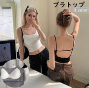ブラトップ パッド付き キャミソール カップ付き ブラキャミソール レディース 女性 インナー 背中見せ 下着 肌着