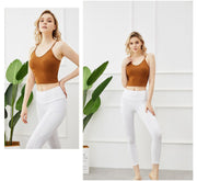 ブラトップ カップ付き レディース 単品 キャミソール ショート丈 インナー 女性下着 Vネック ナイトブラ 婦人用 へそ出し スポーツ 無地 単色 ソリッドカラー ベアバック シンプル S M L XL
