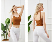 ブラトップ カップ付き レディース 単品 キャミソール ショート丈 インナー 女性下着 Vネック ナイトブラ 婦人用 へそ出し スポーツ 無地 単色 ソリッドカラー ベアバック シンプル S M L XL