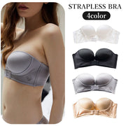 ノンワイヤーブラ ストラップレスブラ ブラジャー レディース インナー 3/4カップ ノンワイヤー 補正 女性用 下着
