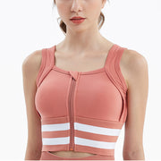 スポーツブラ 揺れない ジップアップ ブラジャー レディース 女性 インナー 下着 ノンワイヤー フルカップ パッド付き ファスナー 幅広アンダー ズレにくい スポーツ フィットネス ヨガ ランニング ブラトップ 婦人