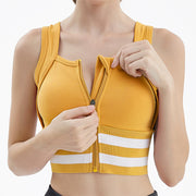 スポーツブラ 揺れない ジップアップ ブラジャー レディース 女性 インナー 下着 ノンワイヤー フルカップ パッド付き ファスナー 幅広アンダー ズレにくい スポーツ フィットネス ヨガ ランニング ブラトップ 婦人
