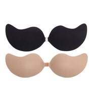 ブラジャー シリコンブラ 下着 インナー フロントバックル 肩ひもなし ストラップなし ワンピース ドレス 水着 シリコンパッド フロントホック ベージュ ブラック 黒 A B C D ヌードブラジャー