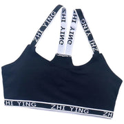 ジュニアブラ キッズブラ ブラジャー 単品 女の子 女子 こども用 子ども用 カップ付き Y字 ノンワイヤー ハーフトップブラ スポーツブラ ファーストブラ 子供用 小学生 高学年 中学生 インナー 下着 スポーティー カジュアル 英字ロゴ アルファベット かっこいい シンプル デイリー 普段使い