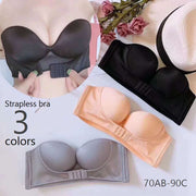 ストラップレス ブラジャー レディース 単品 フロントフック ずれにくい ドレス 無地 ベージュ ブラック グレー チューブトップブラ 肩紐なし 落ちにくい ずれにくい ブラック 黒 ウェディングドレス 肩だし オフショル用 ドレス用