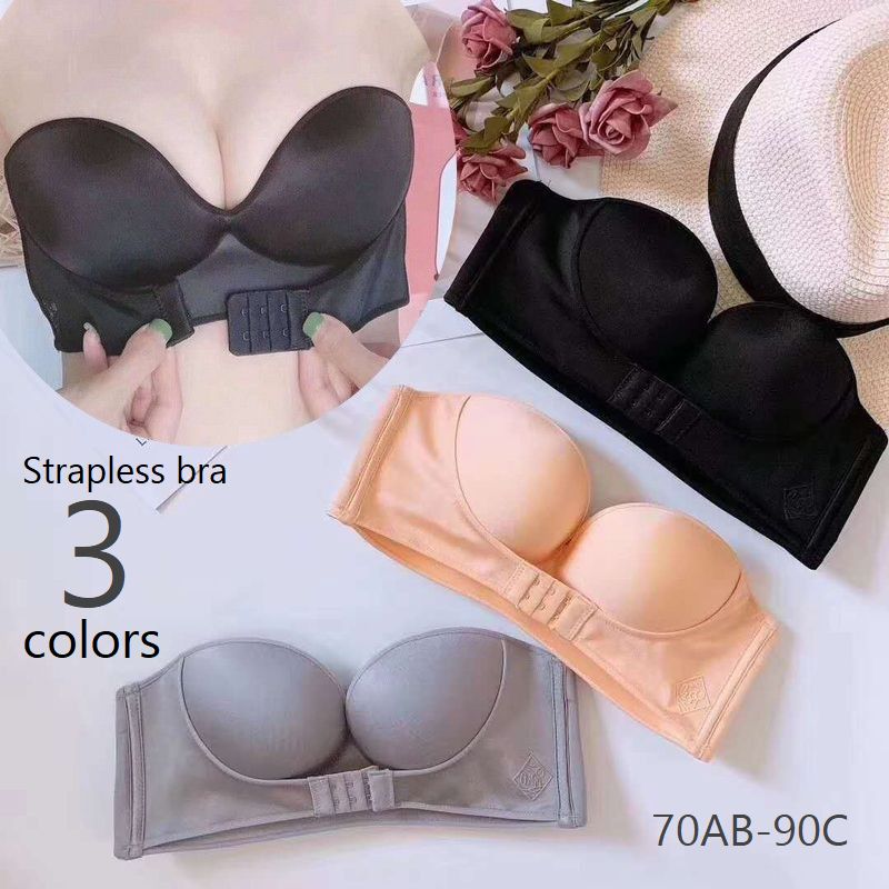 ストラップレス ブラジャー レディース 単品 フロントフック ずれにくい 商品画像