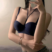 ブラジャー 1/2カップブラ モールドカップ レディース 女性 インナー 下着 ダブルストラップ 無地 シンプル 2段フック 婦人下着