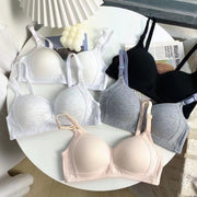 ブラジャー ジュニア ジュニアブラ レディース インナー 中学生 高校生 女の子 下着 単品 ファーストブラ 初ブラ 子供ブラ ティーンズブラ 女の子 4分の3カップ ノンワイヤー パッド入り 3列 3段ホック 無地 シンプル ジュニアブラジャー キッズブラ スクールブラ 学生ブラ 通学インナー 制服インナー デイリー 洗い替え