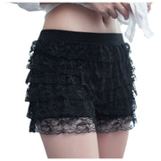 タップパンツ ペチパンツ レディース 女性 婦人 インナーパンツ ショート丈 レース フリル 肌着 透け感 シアー 透け防止 チラ見え対策 冷え対策 ペチコート ウエストゴム 下着 インナーボトムス かわいい おしゃれ きれいめ 黒 白 ベージュ