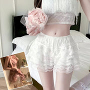 ペチパンツ ペチコート かぼちゃパンツ レディース 女性 インナー 下着 肌着 レース フリル 見せパン 透け防止 かわいい チラ見え対策