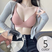 ノンワイヤーブラ 単品 フルカップブラ レディース 女性 婦人 下着 ブラジャー インナー 2段ホック 脇高 シームレス 通気性 サイズ調節可 かわいい おしゃれ シンプル 単色 無地 デイリー ベージュ 白 黒 茶 緑