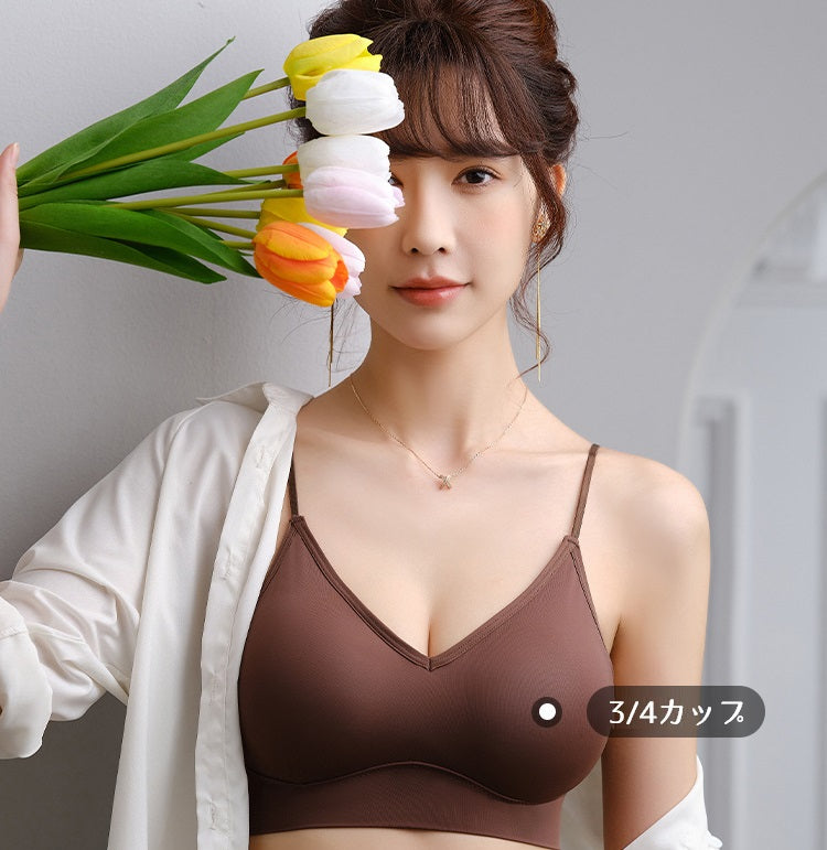 ハーフトップブラ ノンワイヤーブラ スポーツブラ レディース 女性 下着 商品画像5
