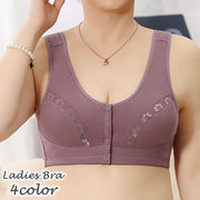 ブラジャー ノンワイヤー フルカップ 前開き レディース 女性用 インナー 下着 パッド付き レース ボタン シンプル おしゃれ フロントオープン 婦人用