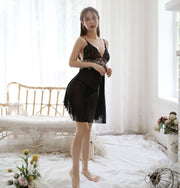 ベビードール ランジェリー スリップ レディース 女性 ノースリーブ Vネック 袖なし レース 透け感 花柄 セクシー ワンピース ネグリジェ ルームウェア 部屋着 お洒落 可愛い 大人女子 女子力アップ 婦人服