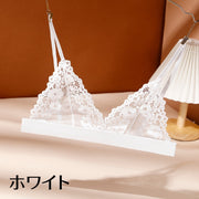 三角ブラ ノンパテッドブラジャー 単品 レディース インナー ノンワイヤー パット無し ノンパッド 透け感 シースルー エレガント セクシー 綺麗 可愛い おしゃれ 女子力アップ 婦人用 女性用