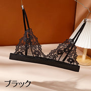 三角ブラ ノンパテッドブラジャー 単品 レディース インナー ノンワイヤー パット無し ノンパッド 透け感 シースルー エレガント セクシー 綺麗 可愛い おしゃれ 女子力アップ 婦人用 女性用