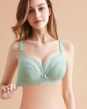 マタニティブラ 授乳ブラ レディース インナー 下着 女性用 フロントオープン 前開き レース スナップボタン 4列 4段ホック 3/4カップ おしゃれ