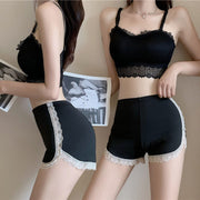 ペチパンツ タップパンツ レディース 女性用 下着 インナー インナーパンツ 見せパン ショート丈 レース 無地 可愛い おしゃれ 透け防止 冷え防止 婦人用