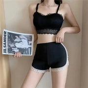 ペチパンツ タップパンツ レディース 女性用 下着 インナー インナーパンツ 見せパン ショート丈 レース 無地 可愛い おしゃれ 透け防止 冷え防止 婦人用