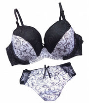 ブラジャー ショーツ 上下セット レディース インナー 女性下着 レース おしゃれ 3／4カップ B Cカップ モダン シック エレガント 上品 大人女子