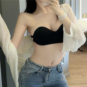 ブラジャー ストラップレスブラ ノンワイヤー レディース インナー 下着 モールドカップ チューブトップ ベアトップ 2WAY 透明ストラップ付 無地 シンプル かわいい おしゃれ セクシー ランジェリー 女性 ピンク グレー ブラック ベージュ ブルー ワイン キャラメル グリーン イエロー