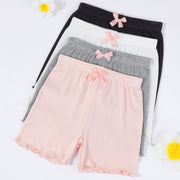 ショートパンツ インナーパンツ ぺチパンツ キッズ ジュニア 女の子 子供用 オーバーパンツ ショートレギンス スパッツ インナー フリル裾 リボン ウエストゴム 見え防止 お洒落 かわいい