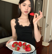キャミソール レディース 女性 トップス インナー ノースリーブ レース カジュアル 無地 リブ シンプル おしゃれ 婦人