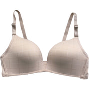 ブラジャー 3/4カップブラ 単品 レディース 女性 インナー 下着 2列 3段ホック チェック柄 格子柄 カジュアル お洒落 普段使い 婦人用