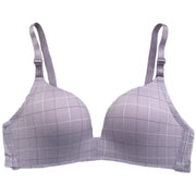 ブラジャー 3/4カップブラ 単品 レディース 女性 インナー 下着 2列 3段ホック チェック柄 格子柄 カジュアル お洒落 普段使い 婦人用