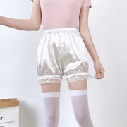 ペチコート ペチパンツ レディース インナー ドロワーズ インナーパンツ かぼちゃパンツ 見せパン 3分丈 透け防止 部屋着 ルームウェア レース フリル かわいい 女性