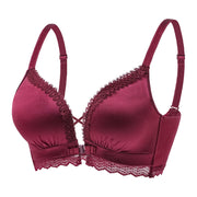 ブラジャー 単品 フルカップブラ レディース インナー フロントホック 下厚パッド 光沢 レース 女性用 下着 アンダーウエア ワイン ブラック グリーン